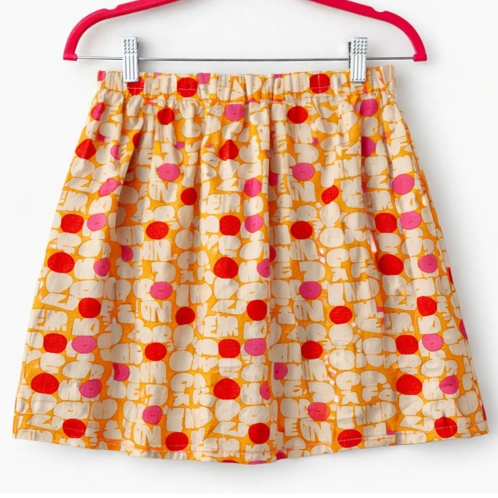 Matilda Jane‎ Skirt Orange Pink "One of a Kind" Dot Graphic Print Cotton